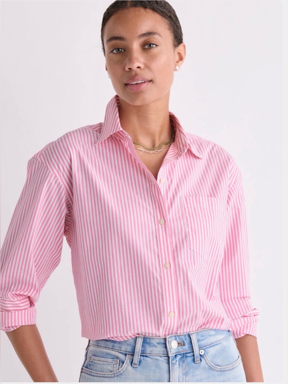 NWT Vineyard Vines Birdie Poplin Button-Down Shirt in Charm Pink/White, Size XS